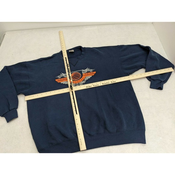 Union Pride Laborers Crewneck Sweatshirt XL Extra Large USA Made Navy Blue - Picture 3 of 8